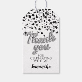 Silver Confetti Cadeau Labels Cadeaulabel
