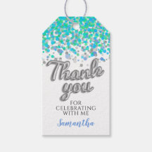 Silver Confetti Cadeau Labels