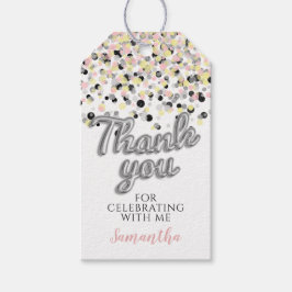 Silver Confetti Cadeau Labels Cadeaulabel