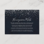 Silver Confetti Calligraphy Honeymoon Wish Informatiekaartje (Voorkant)