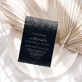 Silver Confetti Calligraphy Nuestra Boda Wedding Kaart