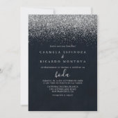 Silver Confetti Calligraphy Spanish Wedding Kaart (Voorkant)