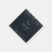 Silver Confetti Calligraphy Wedding Napkins Servet (Hoek)