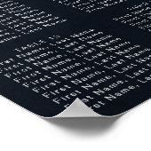 Silver Confetti Calligraphy Wedding Seating Chart Poster (Hoek)