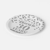 Silver Confetti Cheers tot 30 jaar geboortedag Papieren Bordje (Gekanteld)