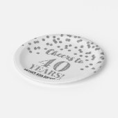 Silver Confetti Cheers tot 40 jaar verjaardag Papieren Bordje (Gekanteld)