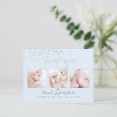 Silver Confetti Chic Signature Script Bedankt Briefkaart (Staand voorkant)