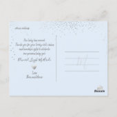 Silver Confetti Chic Signature Script Bedankt Briefkaart (Achterkant)