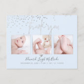Silver Confetti Chic Signature Script Bedankt Briefkaart (Voorkant)