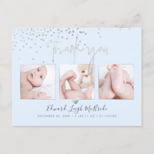 Silver Confetti Chic Signature Script - Hartelijk Briefkaart