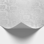 Silver Confetti Damask Royal Princess Glam Vip Cadeaupapier (Hoek)
