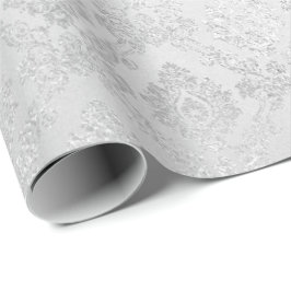 Silver Confetti Damask Royal Princess Glam Vip Cadeaupapier