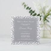 Silver Confetti Dinner Party Invitation Kaart (Staand voorkant)