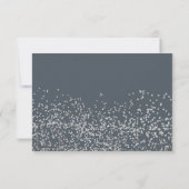 Silver confetti dusty blue typografie bedankt kaart (Achterkant)