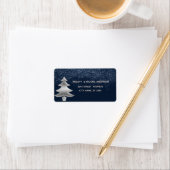 Silver confetti elegant kerstboomfeest etiket (Insitu)