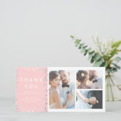 Silver Confetti Elegant Roze bruiloft Dank u Bedankkaart (Staand voorkant)