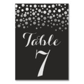 Silver Confetti Elegant Zwart Tafelnummer (Achterkant)