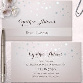 Silver Confetti Event Planner Visitekaartje