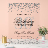 Silver Confetti Glitter 30e verjaardag Welkom Acryl Bord (Huwelijk)