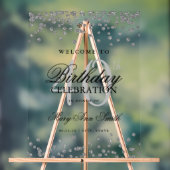 Silver Confetti Glitter 40e verjaardag Welkom Acryl Bord (Neutraal)