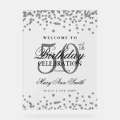 Silver Confetti Glitter 50e verjaardag Welkom Acryl Bord (Voorkant)