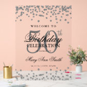 Silver Confetti Glitter 50e verjaardag Welkom Acryl Bord (Huwelijk)