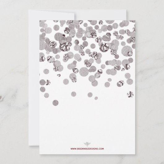 Silver Confetti Glitter-Style 25th Jubileum Kaart (Achterkant)