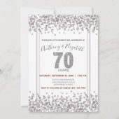 Silver Confetti Glitter-Style 70e Jubileum Kaart (Voorkant)