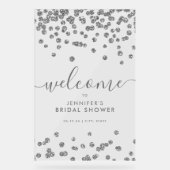 Silver Confetti Glitter Vrijgezellenfeest Welkom Acryl Bord (Voorkant)