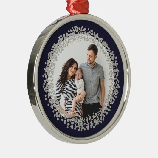 Silver Confetti: Kerstmis Metalen Ornament (Rechts)