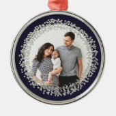 Silver Confetti: Kerstmis Metalen Ornament (Voorkant)