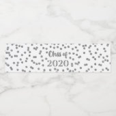 Silver Confetti Klasse van 2020 Afstuderen Waterfles Etiket (Enkel label)