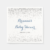 Silver Confetti Minimalist Baby shower Napkins Servet (Voorkant)