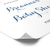 Silver Confetti Minimalist Baby shower Welkom Poster (Hoek)