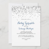 Silver Confetti Minimalist Baby Sprinkle Kaart (Voorkant)