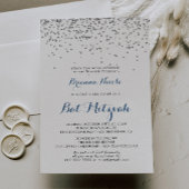 Silver Confetti Minimalist Bat Mitzvah Kaart