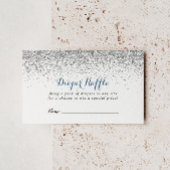 Silver Confetti Minimalist Diaper Raffle Ticket Informatiekaartje