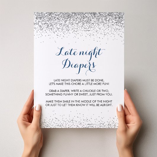 Silver Confetti minimalist late avond luister Poster