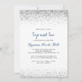 Silver Confetti Minimalist Sip en See Kaart (Voorkant)