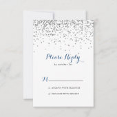 Silver Confetti Minimalistische RSVP Kaartje (Voorkant)