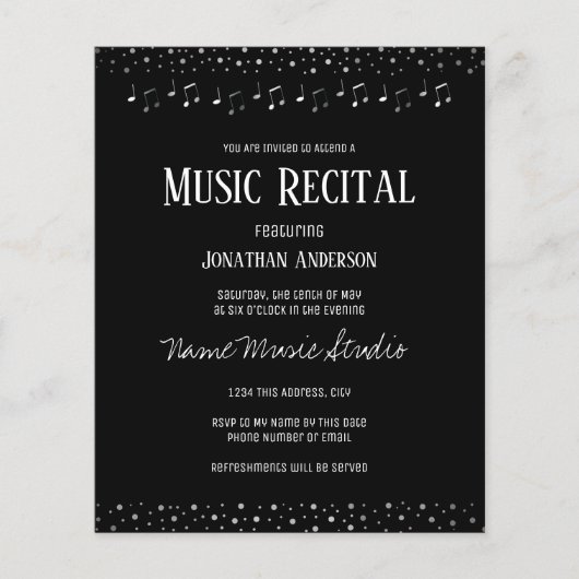 Silver Confetti Music Overweging Budget (Voorkant)