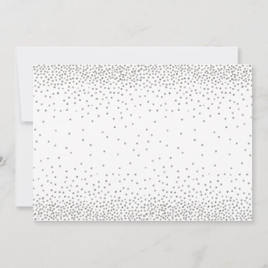 Silver Confetti Navy Typografie Save the Date 1b Kaart (Achterkant)