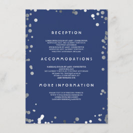 Silver Confetti Navy Wedding Details - Informatie Informatiekaartje
