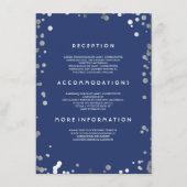 Silver Confetti Navy Wedding Details - Informatie Informatiekaartje (Voorkant)