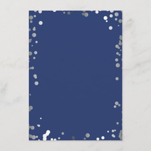 Silver Confetti Navy Wedding Details - Informatie Informatiekaartje (Achterkant)