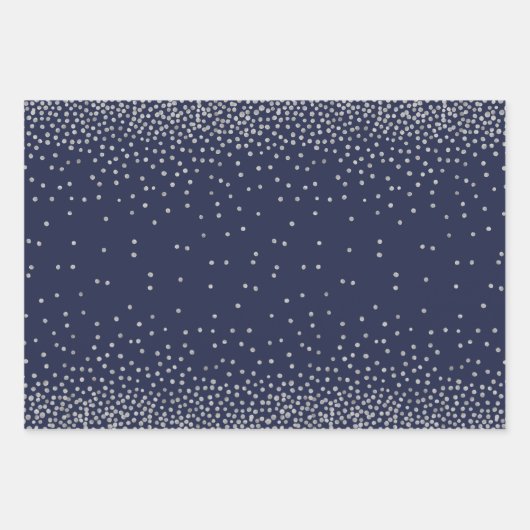 Silver Confetti op Red, Navy en Evergreen Inpakpapier Vel (Voorkant 2)