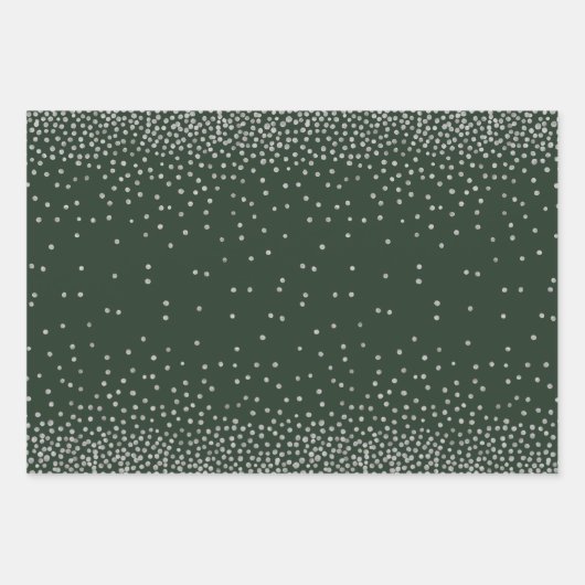Silver Confetti op Red, Navy en Evergreen Inpakpapier Vel (Voorkant 3)