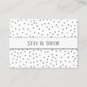 Silver Confetti op witte adreswijziging Kaart Visitekaartje (Achterkant)