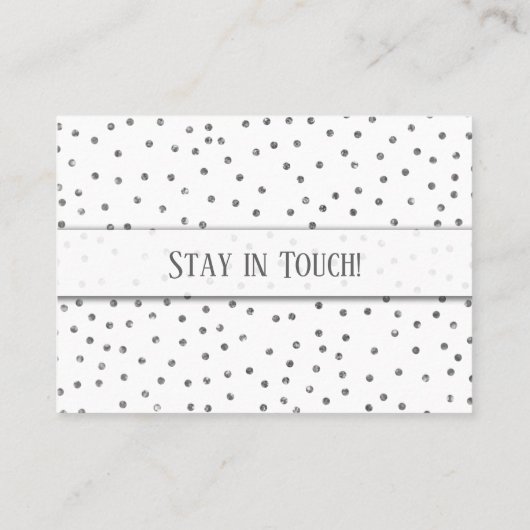 Silver Confetti op witte adreswijziging Kaart Visitekaartje (Achterkant)