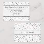 Silver Confetti op witte adreswijziging Kaart Visitekaartje (Voorkant / Achterkant)